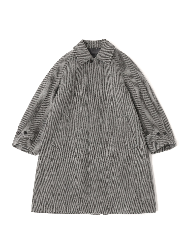 Phlannel｜Mix Tweed Balmacaan Coat #Gray – Diffusion