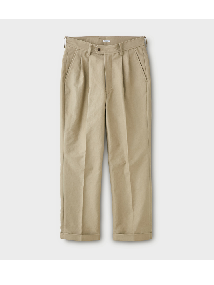 PHIGVEL MAKERS & Co.｜MOLESKIN 2TUCK TROUSERS #SMOKE BEIGE – Diffusion