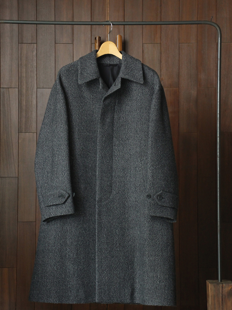 Phlannel｜Arles Wool Balmacaan Coat #Navy Gray – Diffusion