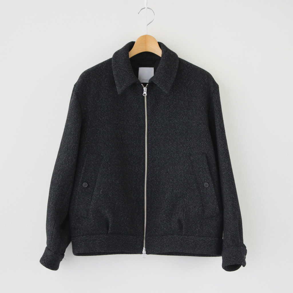 コモリArles Wool Tweed Harrington Jacket