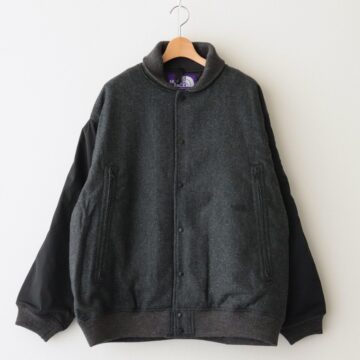 HERRINGBONE TWEED VARSITY JACKET #CHARCOAL [NY2261N] – Diffusion