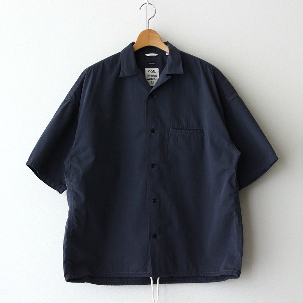 OPEN COLLAR WIND H/S SHIRT #MARINE NAVY [SUGS340] – Diffusion